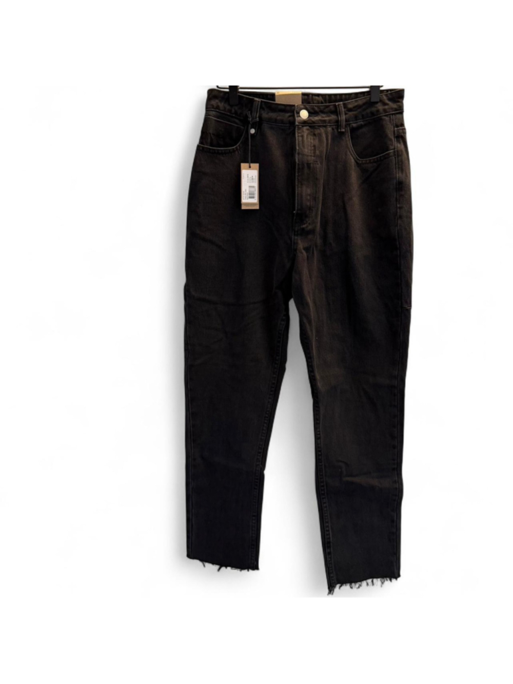 NWT Thrills black denim high waisted jeans with frayed hem